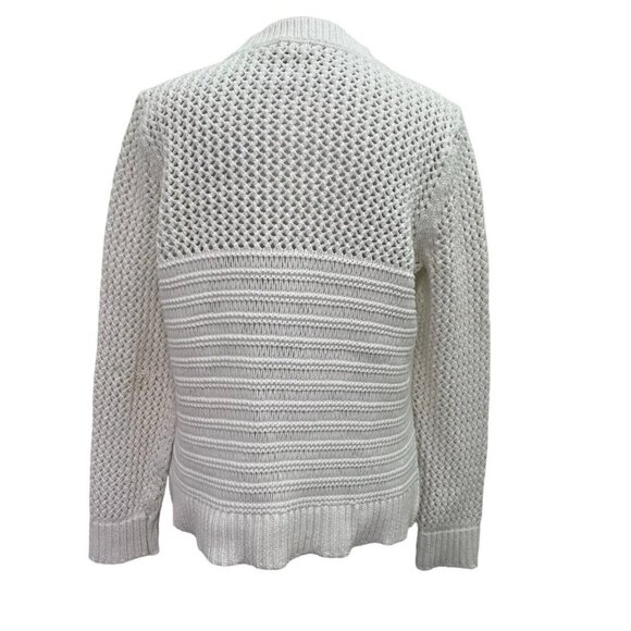 Rag & Bone Knit Cotton Jumper Crewneck Sweater Pullover White size Medium - Picture 4 of 8
